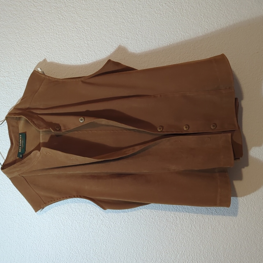 Hill Country Clothiers Pantsuit Vest 12 Button Pant 14 Brown Vintage